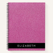 Rosa Glitzer, Hintergrund des Glitzer, Ihr Name Notizblock (Vorderseite)