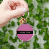 Rosa Glitzer, Hintergrund des Glitzer, Ihr Name Schlüsselanhänger (Hand)