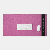 Rosa Glitzer, Hintergrund des Glitzer, Ihr Name Schreibtischunterlage (Tastatur & Maus)