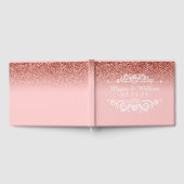 Rosa Glitzer Hochzeit | Elegant Wedding Monogram Gästebuch (Voll)