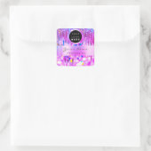 Rosa Glitzer Holographic Business-Logo Quadratischer Aufkleber (Tasche)