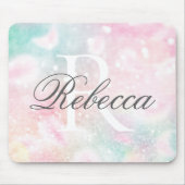 Rosa Glitzer Hübsch Bokeh-Muster Mousepad (Vorne)