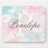 Rosa Glitzer Hübsch Bokeh-Muster Mousepad (Vorne)