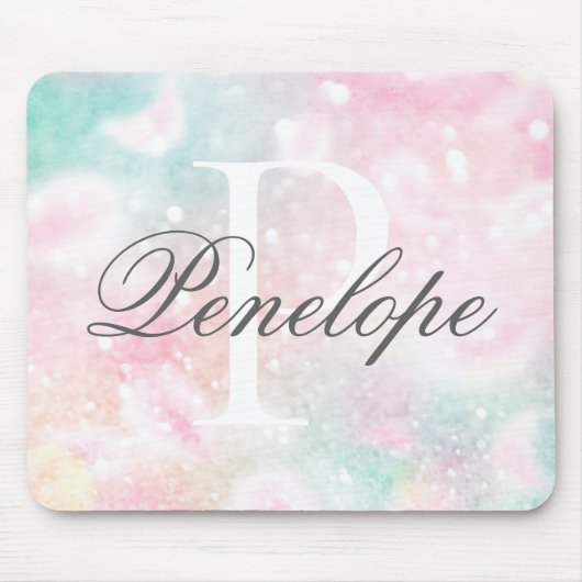 Rosa Glitzer Hübsch Bokeh-Muster Mousepad (Vorne)