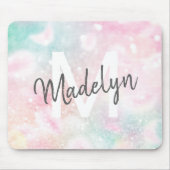 Rosa Glitzer Hübsch Bokeh-Muster Mousepad (Vorne)