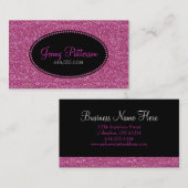 Rosa Glitzer-hübsche elegante Girly Visitenkarte (Vorne/Hinten)