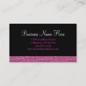 Rosa Glitzer-hübsche elegante Girly Visitenkarte (Rückseite)