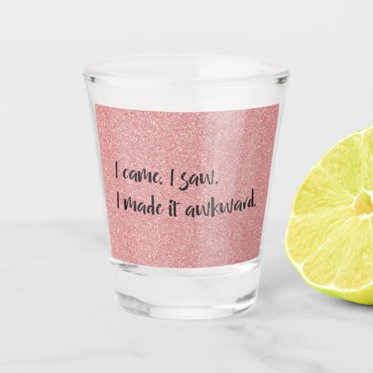 Rosa Glitzer I machte es aus rückwärtigem Shotglas Schnapsglas (Vorderseite)