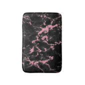 Rosa Glitzer im schwarzen Hintergrund Badematte (Vorderseite Vertikal)