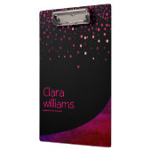 Rosa Glitzer Imitat Sparkle Confetti Moderne Klemmbrett (Links)