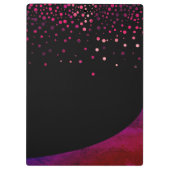 Rosa Glitzer Imitat Sparkle Confetti Moderne Klemmbrett (Rückseite)