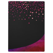 Rosa Glitzer Imitat Sparkle Confetti Moderne Klemmbrett (Rückseite)