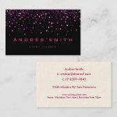 Rosa Glitzer Imitate Foil Confetti Visitenkarte (Vorne/Hinten)