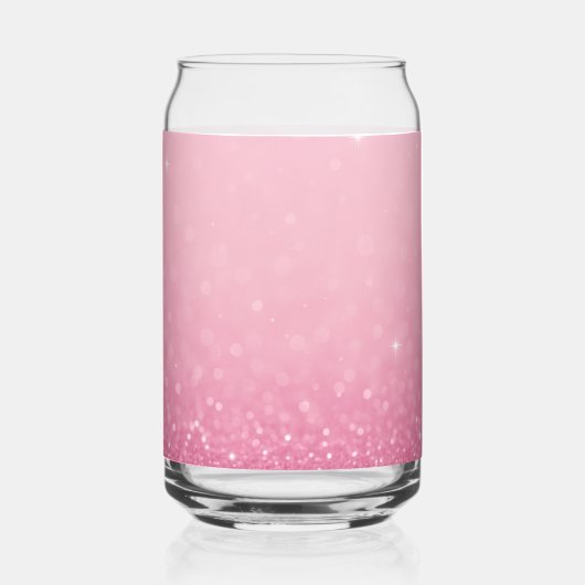 Rosa Glitzer - Individuelle Name & Initialen Dosenglas (Rückseite)