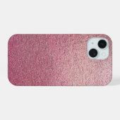 Rosa-Glitzer iPhone 15 Hülle (Rückseite (Horizontal))