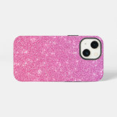 Rosa Glitzer iPhone Hülle (Rückseite (Horizontal))