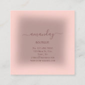 Rosa Glitzer Kleiderhanger Kleiderschrank Mode Sho Quadratische Visitenkarte (Rückseite)