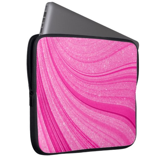 Rosa Glitzer Laptopschutzhülle (Vorne Rechts)