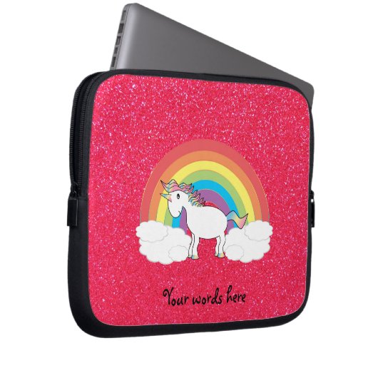 Rosa Glitzer Laptopschutzhülle (Vorne Rechts)