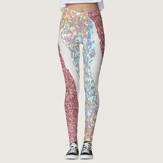 Rosa Glitzer Leggings (Vorderseite)