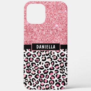 Rosa Glitzer Leopard Druckschimmer Personalisiert Case-Mate iPhone Hülle