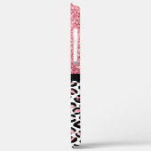 Rosa Glitzer Leopard Druckschimmer Personalisiert Case-Mate iPhone Hülle (Rückseite / Links)