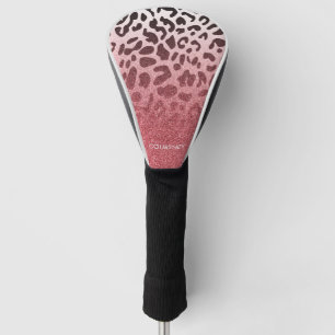 Rosa Glitzer-Leopard-Haut Golf Headcover