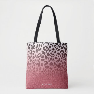 Rosa Glitzer-Leopard-Haut Tasche