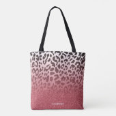 Rosa Glitzer-Leopard-Haut Tasche (Rückseite)