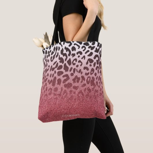 Rosa Glitzer-Leopard-Haut Tasche (Von Nahem)