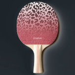 Rosa Glitzer-Leopard-Haut Tischtennis Schläger<br><div class="desc">Rosa Glitzer-Leopard-Haut</div>