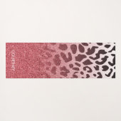 Rosa Glitzer-Leopard-Haut Yogamatte (Rückseite (Horizontal))