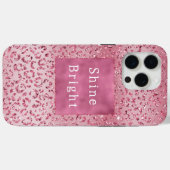 Rosa Glitzer Leopard Ombre Case-Mate iPhone Hülle (Rückseite (Horizontal))