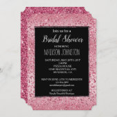 Rosa Glitzer Leopard Ombre Einladung (Vorne/Hinten)