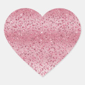 Rosa Glitzer Leopard Ombre Herz-Aufkleber (Vorderseite)