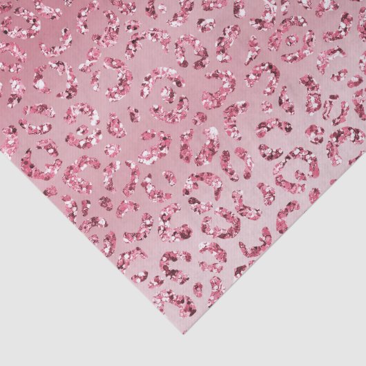 Rosa Glitzer Leopard Ombre Seidenpapier (Detail)