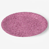 Rosa Glitzer Leopard Pappteller (Schrägansicht)