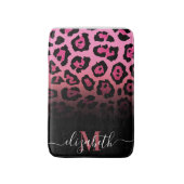Rosa Glitzer Leopard Print Badematte (Vorderseite Vertikal)