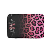 Rosa Glitzer Leopard Print Badematte (Vorderseite)