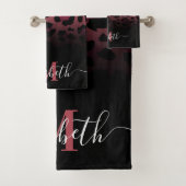 Rosa Glitzer Leopard Print Badhandtuch Set (Insitu)