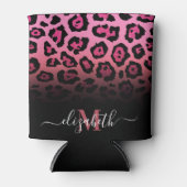 Rosa Glitzer Leopard Print Dosenkühler (Vorderseite)