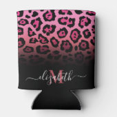 Rosa Glitzer Leopard Print Dosenkühler (Rückseite)
