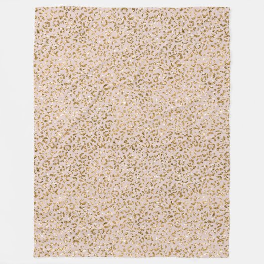 Rosa Glitzer Leopard Print Fleecedecke (Vorderseite)