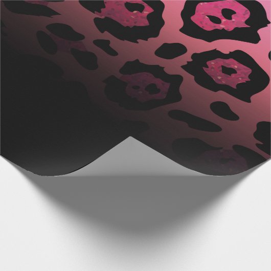 Rosa Glitzer Leopard Print Geschenkpapier (Ecke)