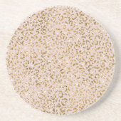 Rosa Glitzer Leopard Print Getränkeuntersetzer (Vorne)