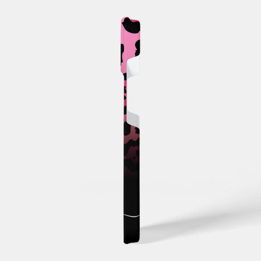 Rosa Glitzer Leopard Print iPhone Hülle (Linke Seite)