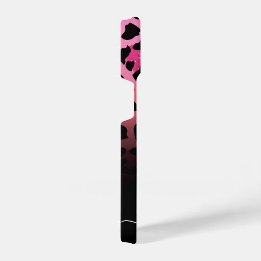 Rosa Glitzer Leopard Print iPhone Hülle (Rechte Seite)