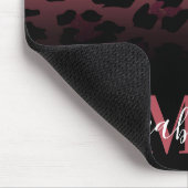 Rosa Glitzer Leopard Print Mousepad (Ecke)