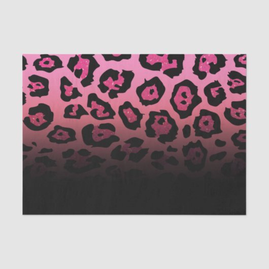 Rosa Glitzer Leopard Print Seidenpapier (Vorderseite)