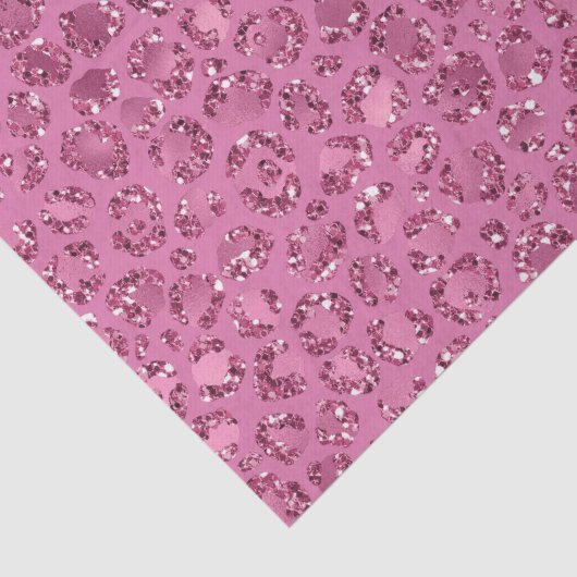 Rosa Glitzer Leopard Seidenpapier (Detail)